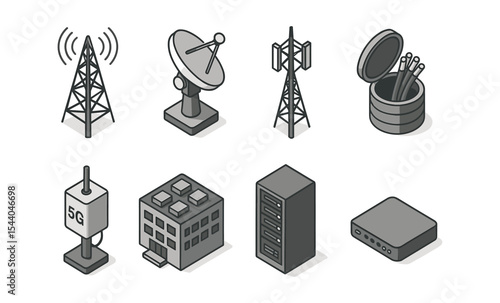 Set of communication devices and network infrastructure elements