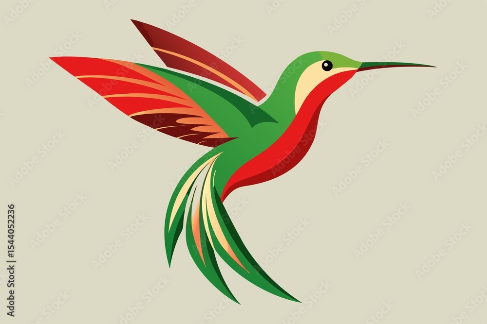 Obraz premium Bird on a branch illustration on white background