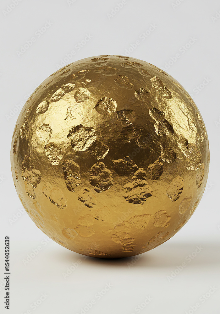 Golden sphere with textured surface Golden sphere with textured surface