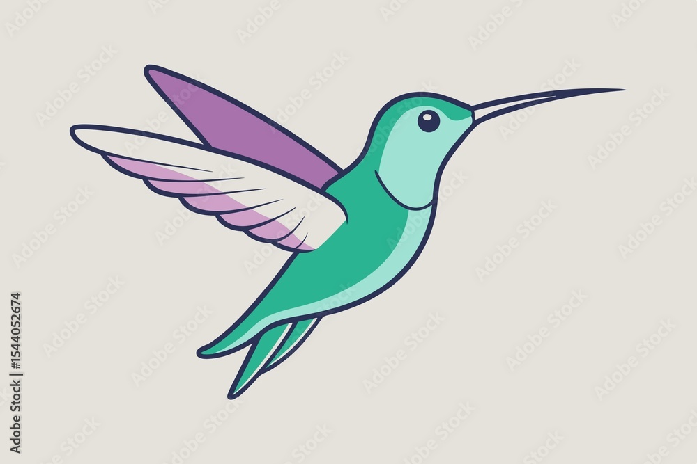 A charming minimalist illustration of a hummingbirds A charming minimalist illustration of a hummingbirds