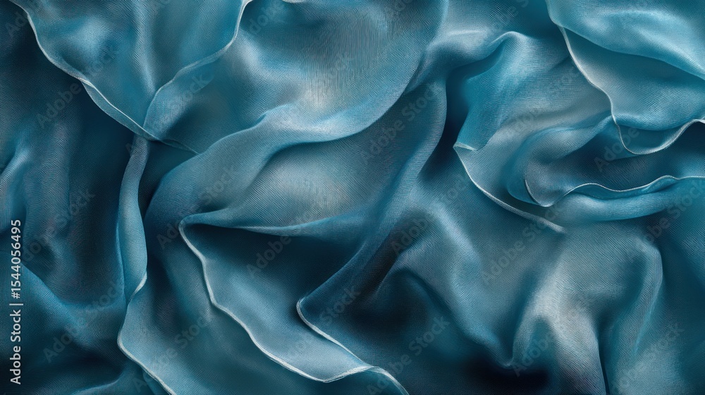 Obraz premium Abstract Teal Silk Drape Texture