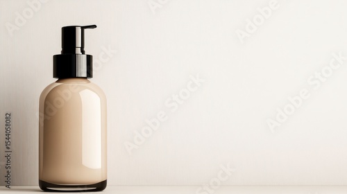 A beautifully crafted bottle containing skin care foundation, highlighting luxurious packaging and aesthetics that emphasize beauty, skincare, and self-care rituals.