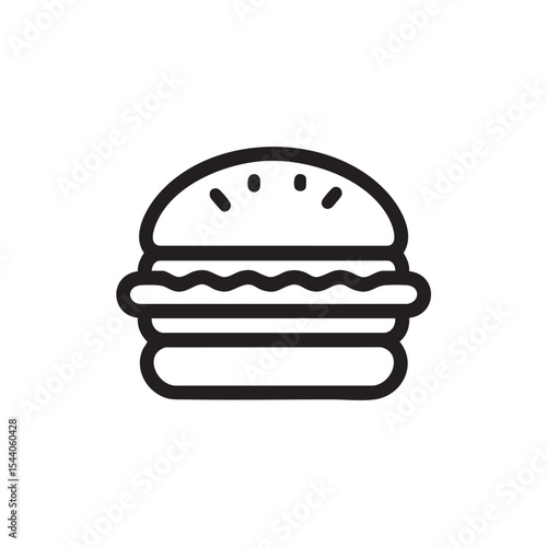 Classic burger icon for restaurant menus and culinary arts