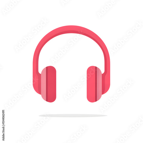 flat vector illustration of a headphone icon for app interface, minimal design, no gradients no shadows, bold outlines, white background