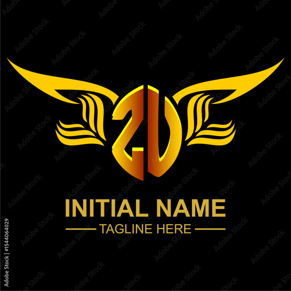 ZU Golden Wing Emblem Logo ZU Golden Wing Emblem Logo
