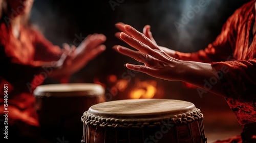 Wallpaper Mural Two hands expertly play drums in a dimly lit space, creating an intense and vibrant atmosphere filled with creativity, rhythm, and a passion for music and cultural expression. Torontodigital.ca