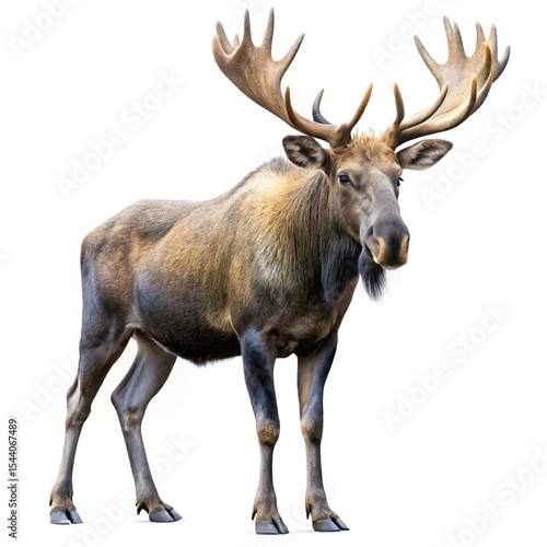Wallpaper Mural Majestic bull moose with large antlers isolated on white background Torontodigital.ca