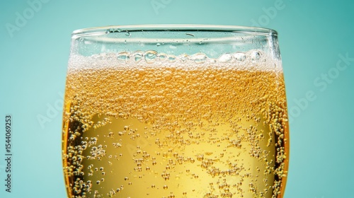 Close-up of Sparkling Cider in a Glass