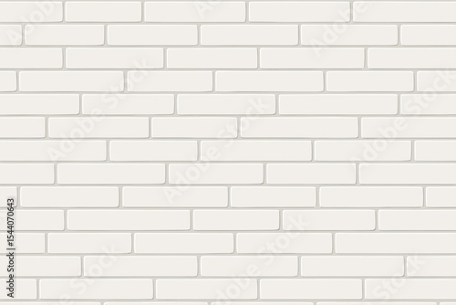 Seamless white brick wall pattern. Modern vector background texture for contemporary architecture and interior design. Clean cartoon illustration of light gray brickwork masonry.