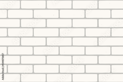 White brick wall seamless pattern. Modern cartoon vector background. Clean contemporary texture for loft interior design, architectural backdrop, or wallpaper. Flat illustration.