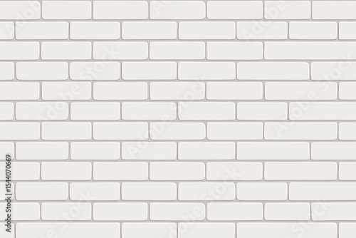 Modern white brick wall texture seamless pattern background. Vector cartoon illustration of contemporary brickwork for interior design, architectural facade or urban loft backdrop.