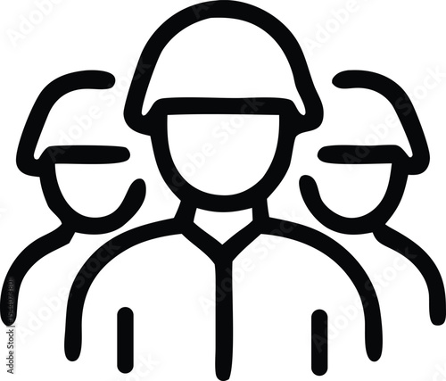 Army Squad of Soldiers Icon Representing Troops, Infantry, and Military Force