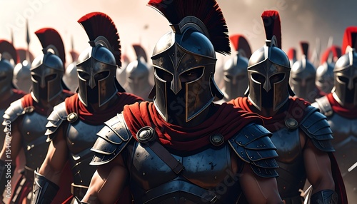 Spartan army marching with ancient Greece.