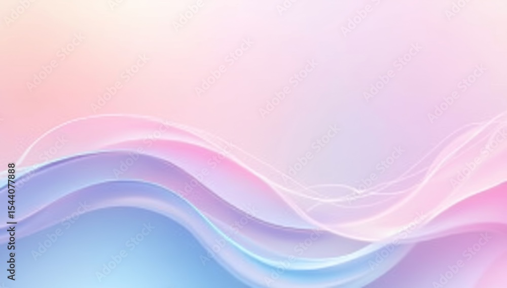 Fototapeta premium Delicate Pastel Waves: Abstract Flowing Lines in Soft Hues