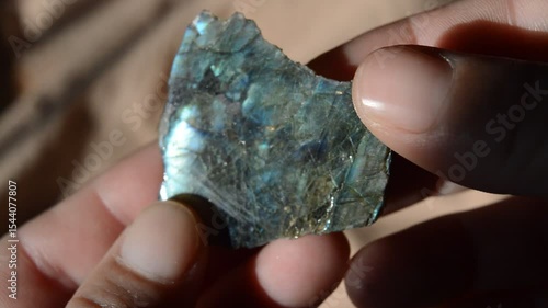 Labradorite mineral gem at sun 