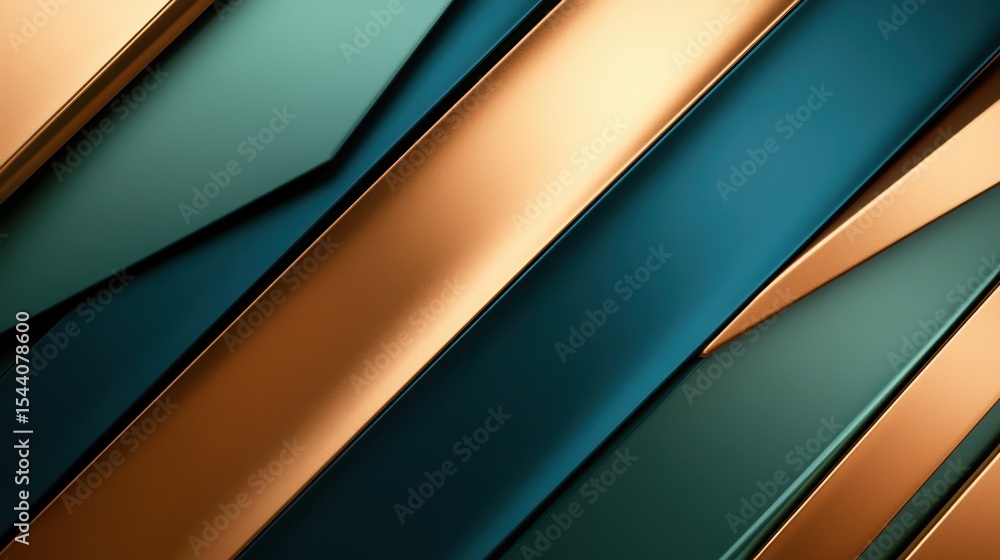 Obraz premium An artistic display of overlapping blue and bronze layers create a visually striking abstract composition, evoking feelings of depth, modernity, and design innovation.
