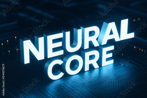 Neural Core Technology – AI Data Processing System Concept