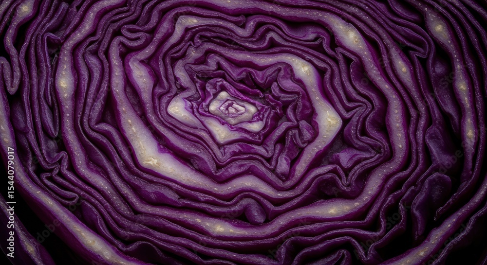 Obraz premium Red cabbage closeup detailed texture and vibrant color