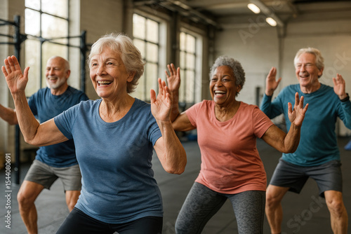 Happy Seniors Exercising