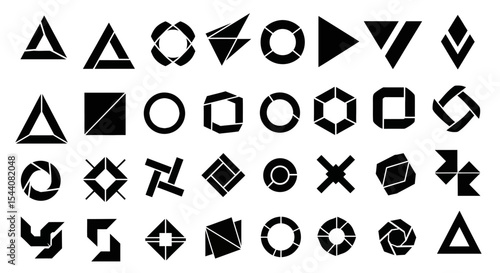 Collection of Abstract Geometric Logo Designs Vector Icons and Symbols