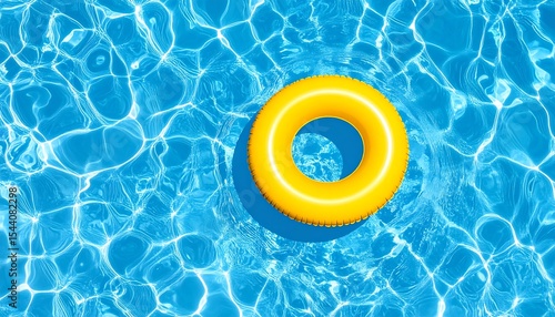 Yellow float in blue pool.