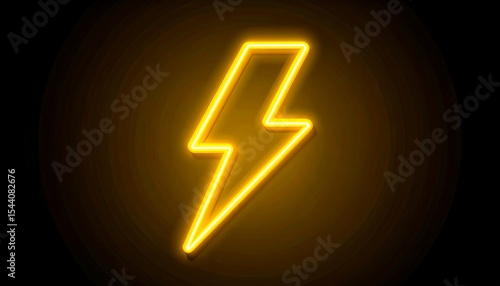 Yellow Neon Lightning Bolt.