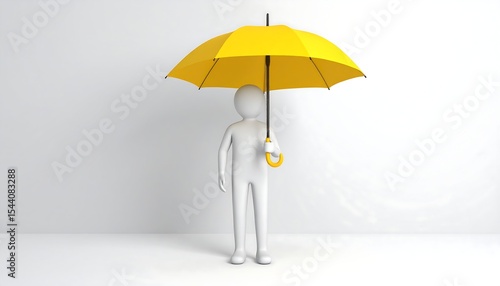 Yellow Umbrella Protection Figure.