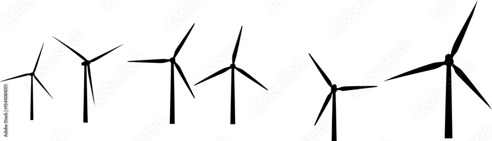 Wind turbines silhouette power renewable energy isolated Wind turbines silhouette power renewable energy isolated