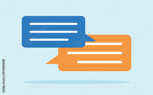 Conversation and message bubbles. Vector graphics in flat design style. Conversation icon.