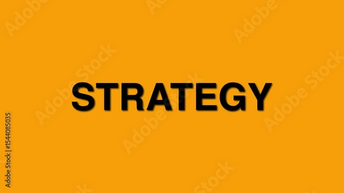 Strategy elegant text animation. business concept with beautiful yellow background