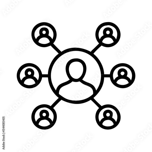 Connecting people network diagram icon for social media networking and communication concept vector design