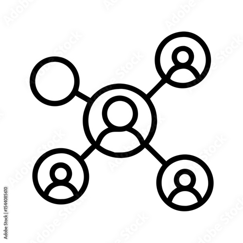 Network connection icon for social media and business communication with connected people design