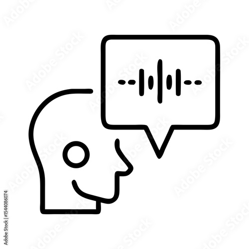 Audio wave speech recognition icon for voice message and sound frequency technology concept design vector