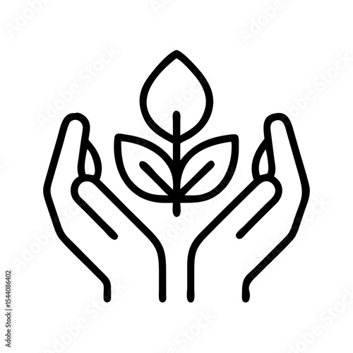Hands holding plant vector illustration for growth, care, nature, and environmental protection design needs