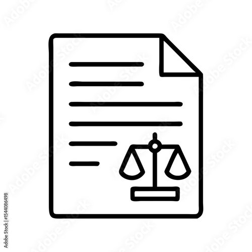 Legal document with balance scale icon for law justice and legal services representation concept design