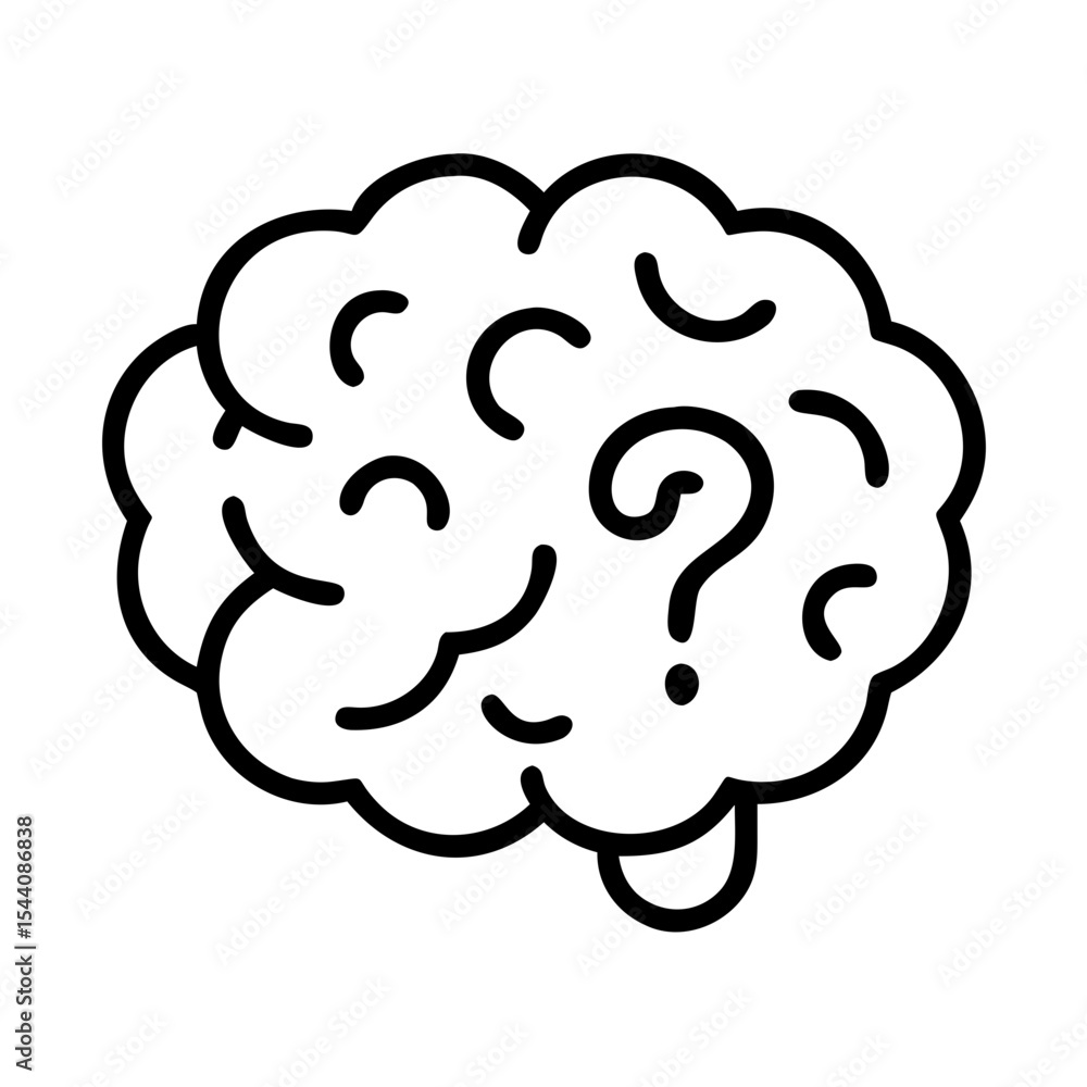 Brain question mark illustration for mental health awareness and problem solving concept design vector Brain question mark illustration for mental health awareness and problem solving concept design vector
