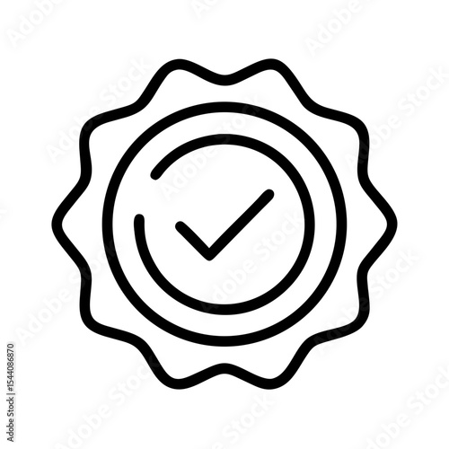 Check mark approved stamp icon vector graphic design element for quality assurance and validation process