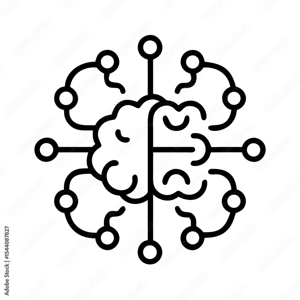 Artificial intelligence brain connected technology neural network ai machine learning concept icon Artificial intelligence brain connected technology neural network ai machine learning concept icon