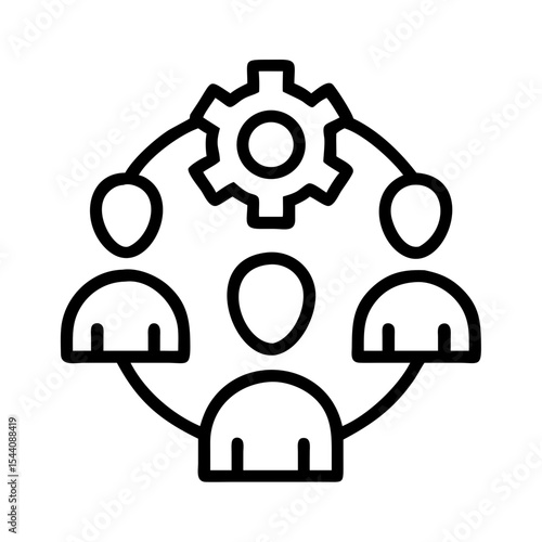 Teamwork collaboration process management icon vector illustration for business strategy design