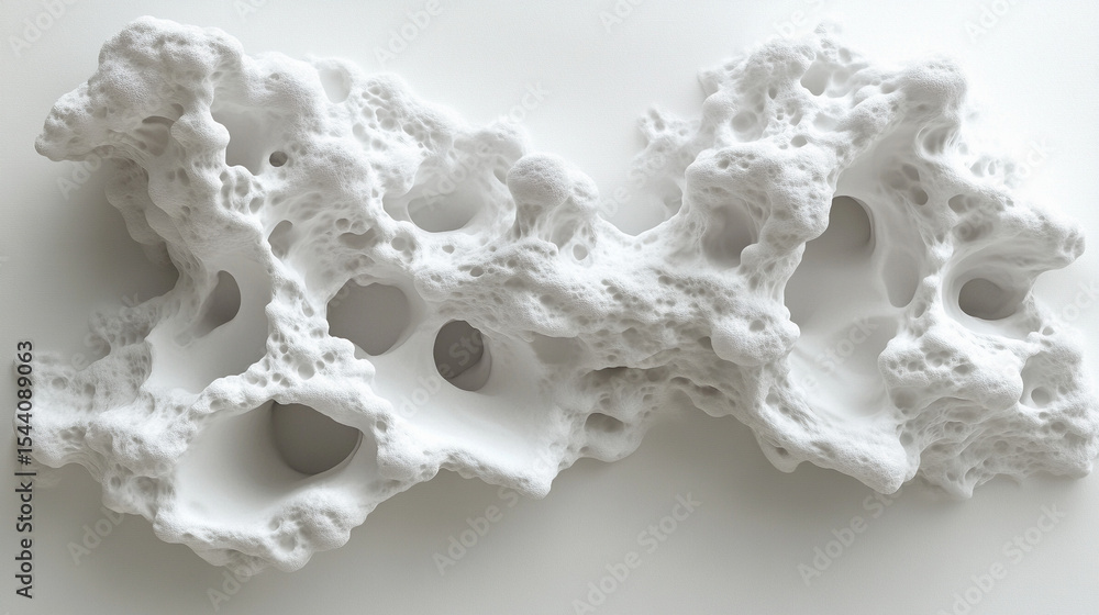 Obraz premium Macro closeup of white, sweet mushroom texture and isolated white sand, like delicious coconut candy or sea salt
