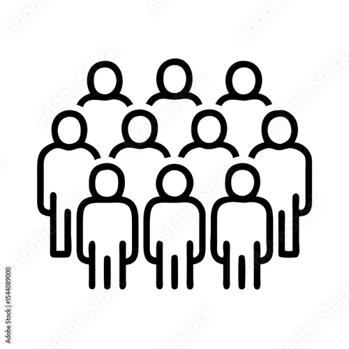 Illustration of group of people crowd community team members meeting audience gathering population concept