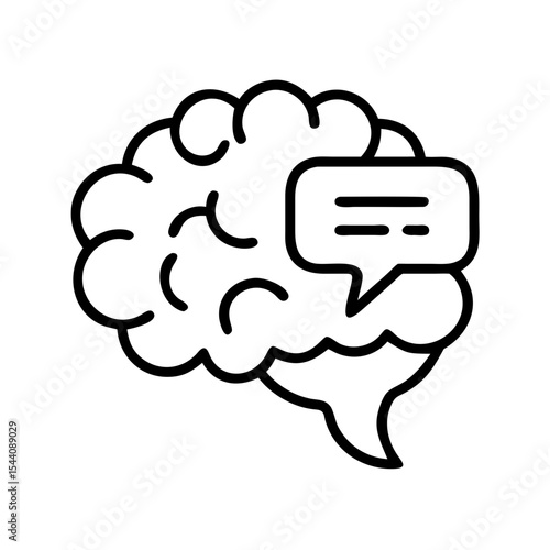 Brainstorming and mental health concept: creative mind with speech bubble for ideas and thoughts