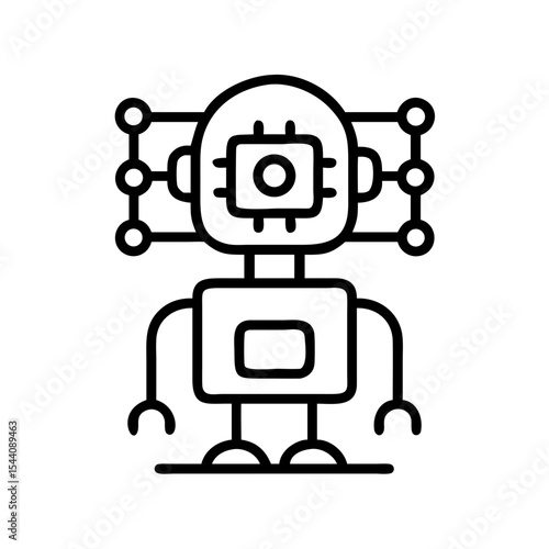 Robot ai technology automation machine learning artificial intelligence futuristic cyborg design icon vector