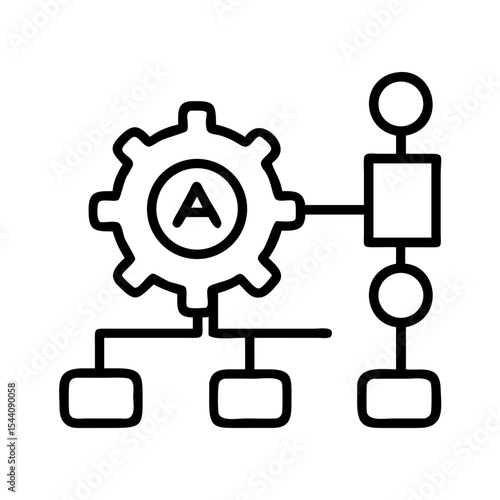 Visualize workflow process diagram with gear and flowchart for business and project management use