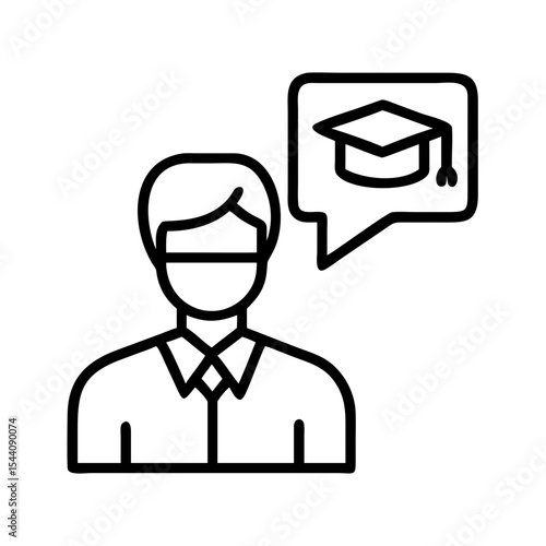 Graduation planning consultation icon for education advisor guidance and career path direction vector