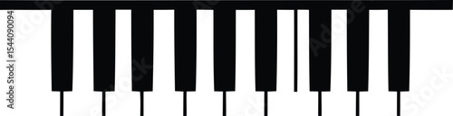 Black & White Simple Piano Keyboard Keys - AI Generative
