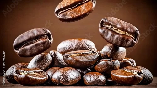 Falling Roasted Coffee Beans in Slow Motion — Close-Up 4K Footage