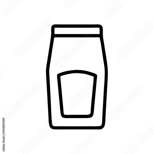 Stand-up pouch illustration in minimal style, icon, vector