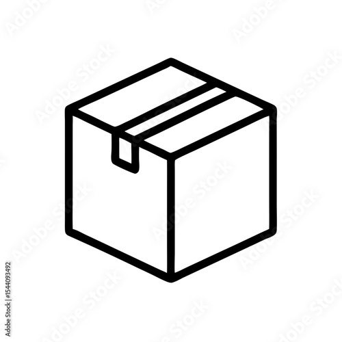 Rigid box design in minimal style with simple outline illustration, icon, vector  