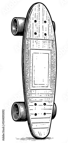 Hand drawing skateboard sketch	
